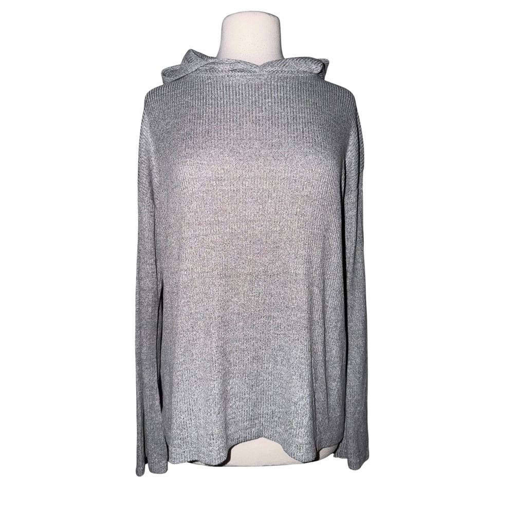 Rag & Bone Heather Grey Ribbed Knit Pullover Hoodie Sweater Womens Medium W3 - Picture 6 of 7